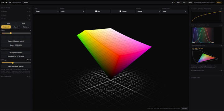 COLOR LAB gamut explorer interface