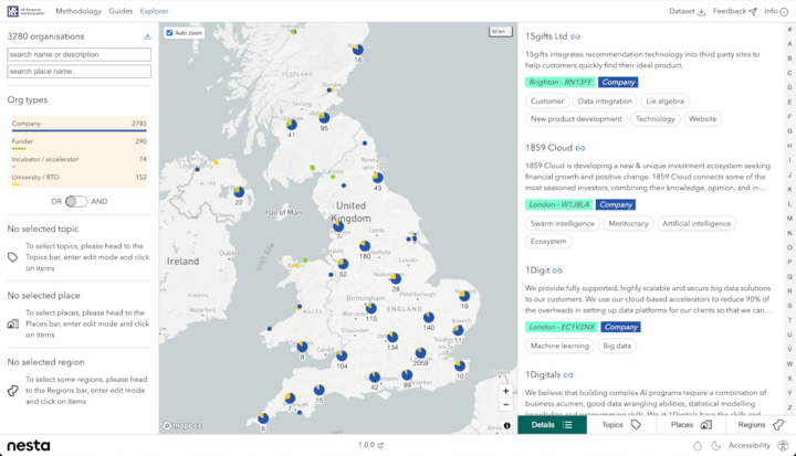 Screenshot of the WAIfinder explorer
